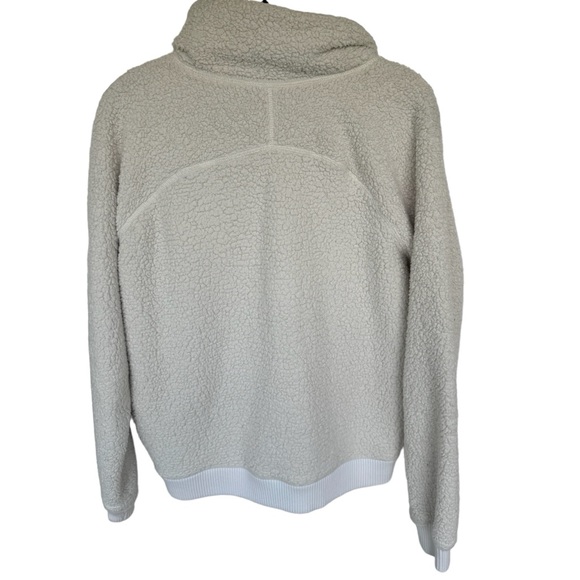 Athleta womens Tugga Sherpa zip up Jacket Natural Ivory Off White size small - Picture 5 of 9